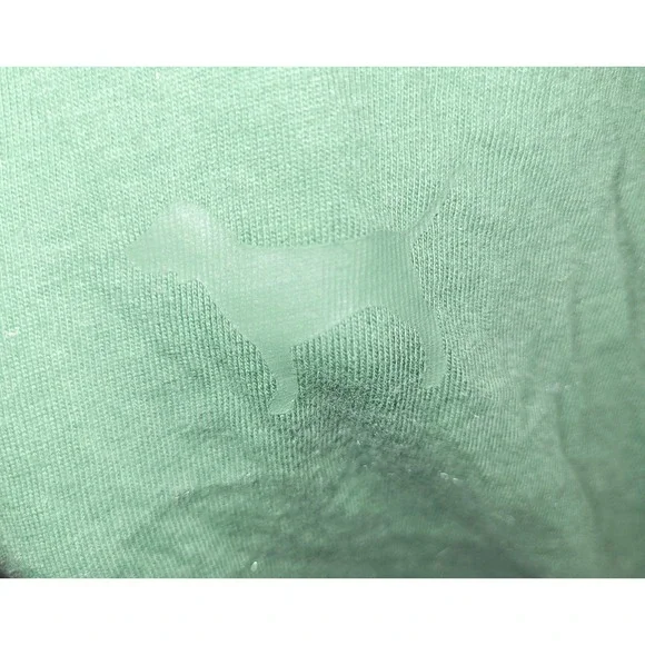 Victoria's Secret PINK 2 Pack XL T-Shirts Green Solid Tie Dye Split Neck Cotton - Picture 5 of 12